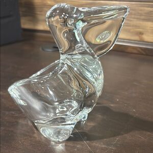 Vintage Pelican Lead Crystal Catch All Candy Dish Trinket Holder